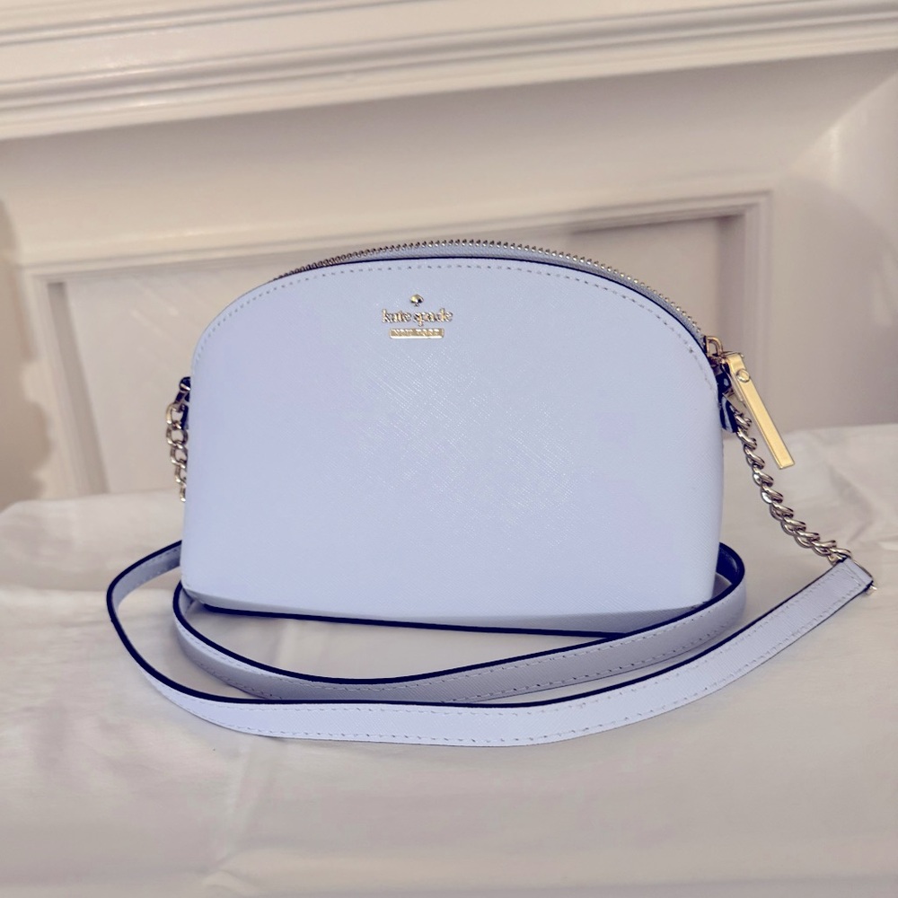 Kate Spade Hilli Dome Crossbody Small Lilac Pink Saffiano Leather Shoulder Bag